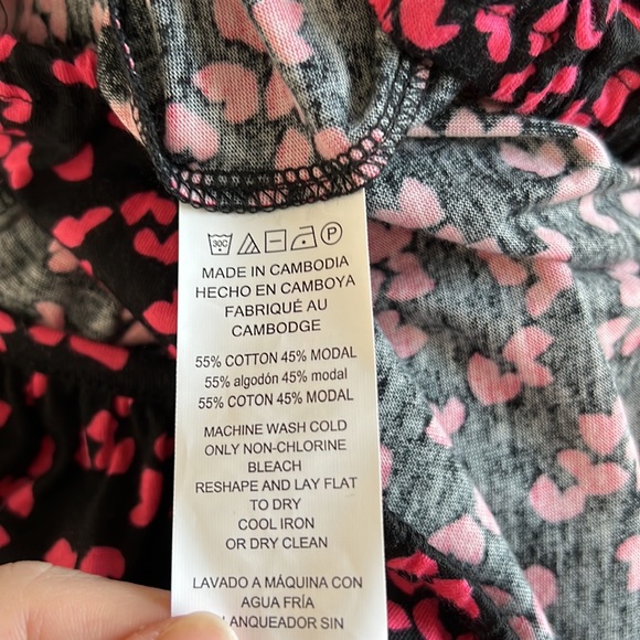 NWT Michael Michael Kors Soft Cotton Modal Heart Print LS Top, S - Picture 6 of 6